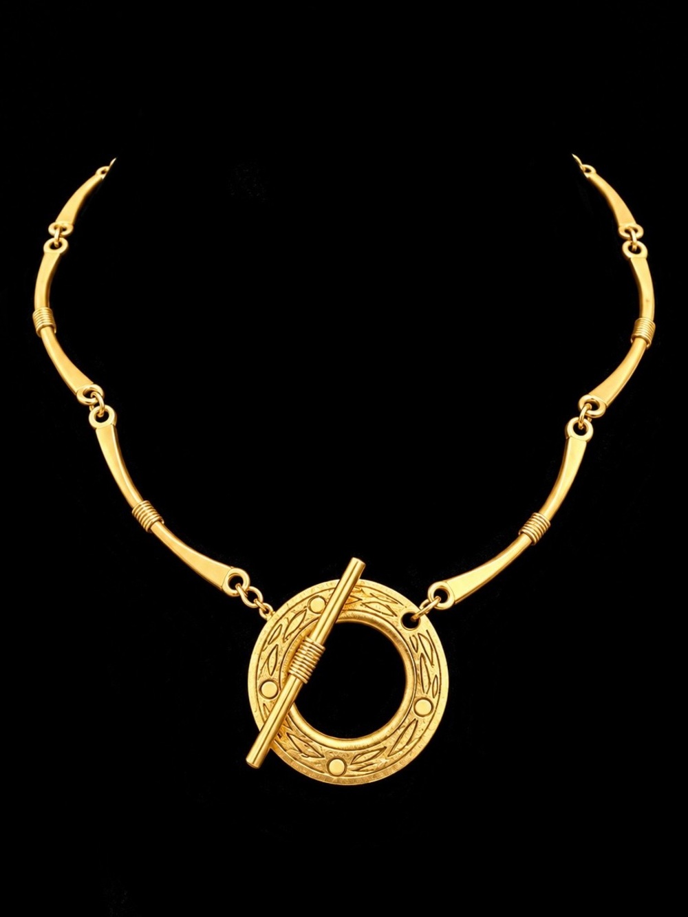 Gold Toggle Pendant Necklace - Elegant Womenβs Jewelry